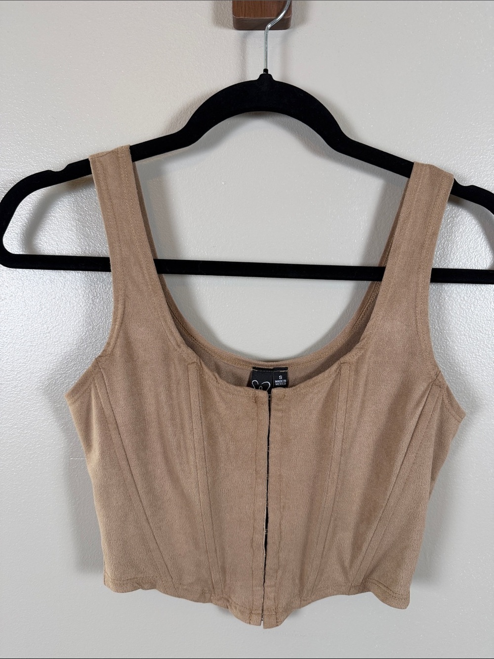 Windsor Suede-Look Cropped Tank in Beige